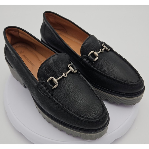 Johnston & Murphy Emmalyn Bit Loafer Black Leather Lug Sole Comfort Womes Sz 8.5 - Picture 4 of 16